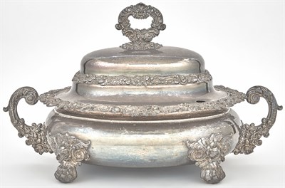 Lot 108 - Regency Style Silver Plated Bombé-Form Soup...