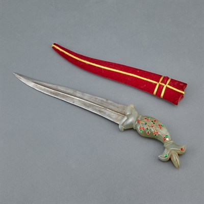 Lot 169 - Mughal Style Dagger with Carved Hardstone...