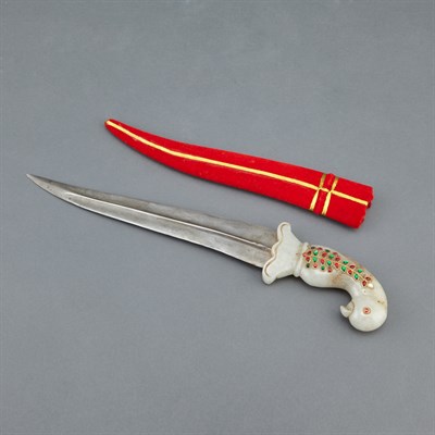 Lot 170 - Mughal Style Dagger with Carved Hardstone...