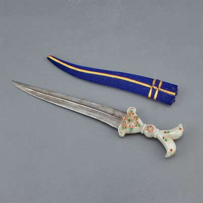 Lot 171 - Mughal Style Dagger with Carved Hardstone...