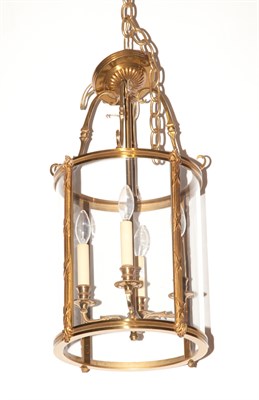 Lot 347 - Pair of Neoclassical Style Brass and Glass...