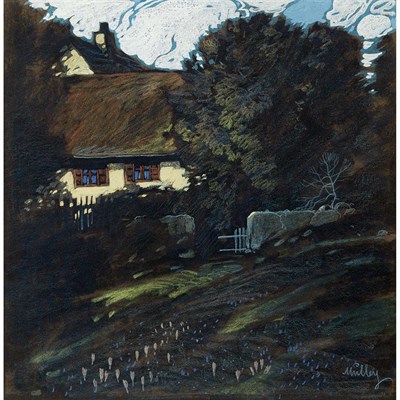 Lot 66 - Oskar Mulley Austrian, 1891-1949 Cottage in a...