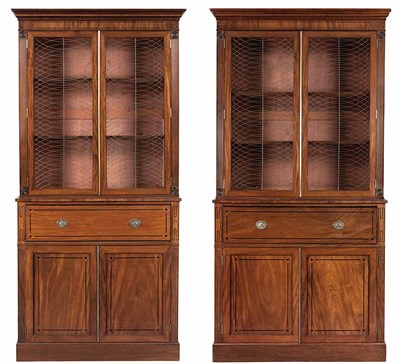 Lot 353 - Pair of Regency Line Inlaid and Part Ebonized...