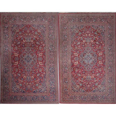 Lot 469 - Pair of Kashan Rugs Central Persia, second...