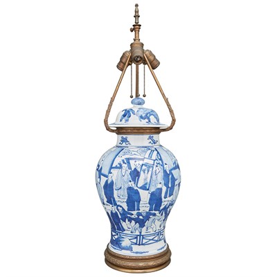 Lot 361 - Chinese Blue and White Porcelain Covered Jar...