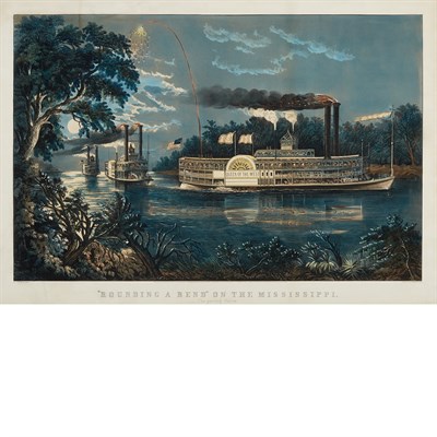 Lot 128 - Currier & Ives, publishers "ROUNDING A BEND"...