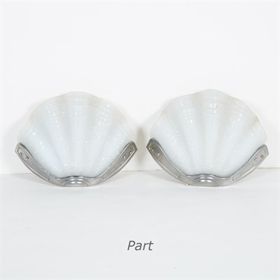 Lot 238 - Set of Six Glass Shell-Form Sconces Height 8...