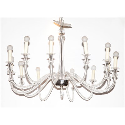 Lot 453 - Venetian Style Colorless Glass Twelve-Light...