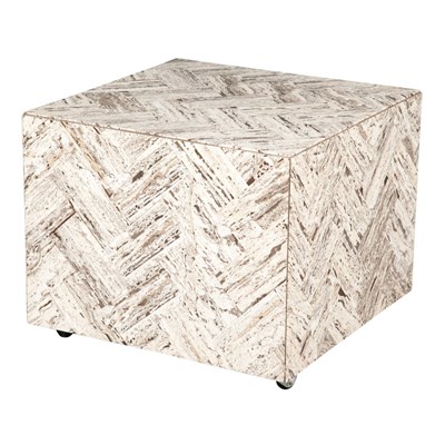 Lot 182 - Faux Travertine Cube Table Height 16 1/4...