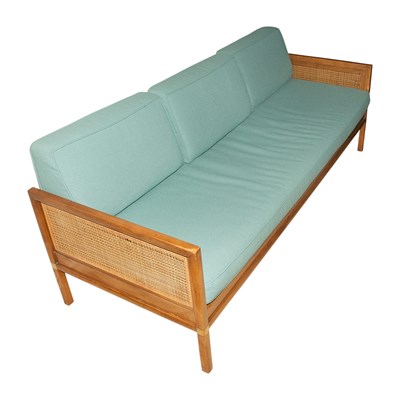 Lot 91 - Mid Century Modern Style Upholstered Stained...
