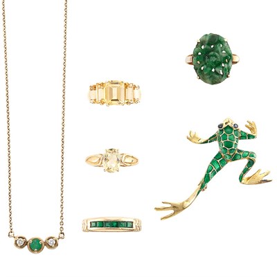 Lot 1461 - Group of Gold Jewelry and Costume Jewelry