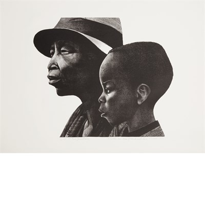 Lot 24 - Elizabeth Catlett TWO GENERATIONS Lithograph,...
