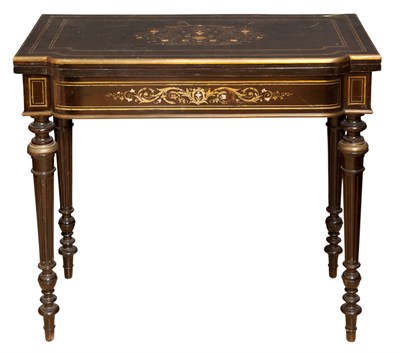 Lot 337 - Napoleon III Brass Marquetry Inlaid Ebonized...