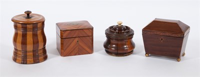 Lot 286 - Two Wood Tea Caddies; Together with Two...
