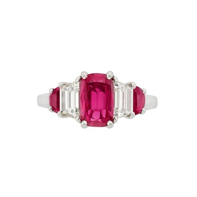 Lot 359 - Platinum, Ruby and Diamond Ring