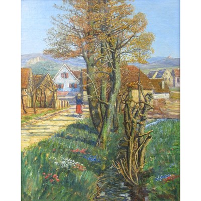 Lot 63 - Heinrich Strieffler German, 1872-1949 Village...
