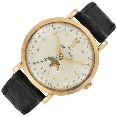 Lot 79 - Gentleman's Gold 'Specialties Collection Calendar' Wristwatch, Omega, Ref. 2485