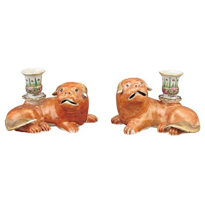 Lot 125 - Pair of Chinese Export Porcelain Joss Stick...