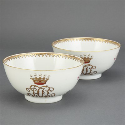 Lot 114 - Pair of Chinese Export Famille Rose Porcelain...