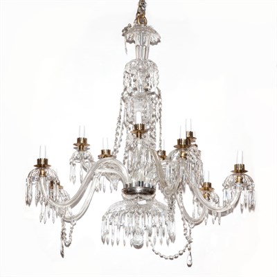 Lot 447 - George III Style Cut Glass Twelve-Light...