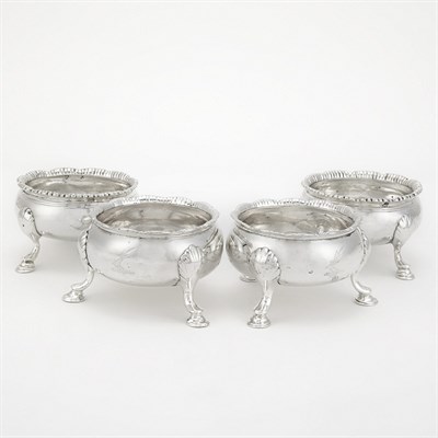 Lot 136 - Two Pairs of George III Silver Open Salt...