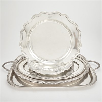 Lot 339 - Group of Six Silver Plated Trays and Salvers...