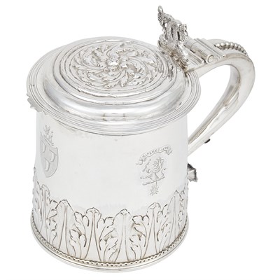 Lot 140 - Charles II Silver Tankard Maker's mark IA,...