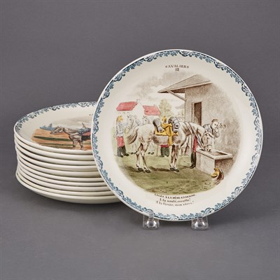 Lot 403 - Three French Transfer Decorated Partial Sets...