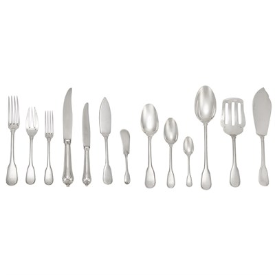 Lot 219 - Puiforcat Silver Flatware Service In the...
