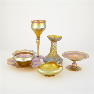 Lot 427 - Group of Tiffany Favrile Glass Articles First...