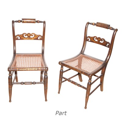 Lot 193 - Set of Four Classical Gilt Stenciled Fancy Chairs