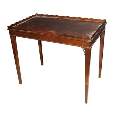 Lot 360 - George III Style Mahogany Scalloped Top Tea...