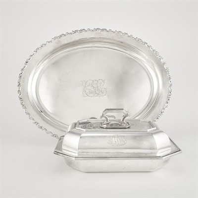 Lot 368 - Whiting Sterling Silver Meat Platter Length 16...