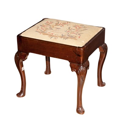 Lot 223 - Queen Anne Style Mahogany Stool Height 18...