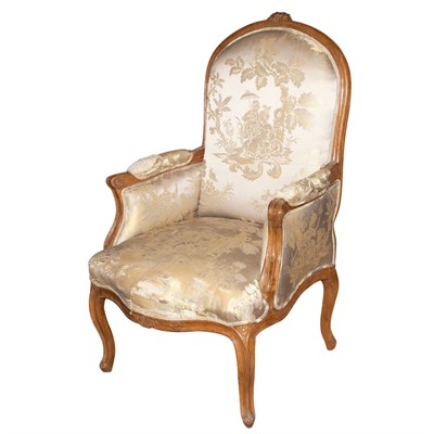 Lot 229 - Louis XV Style Beech High Back Bergere