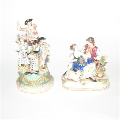 Lot 182 - Two Continental Porcelain Figural Groups...