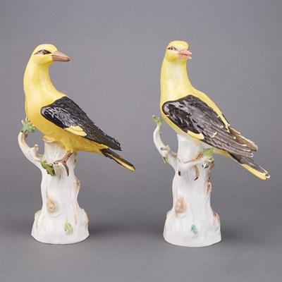Lot 321 - Pair of Meissen Porcelain Figures of Yellow...