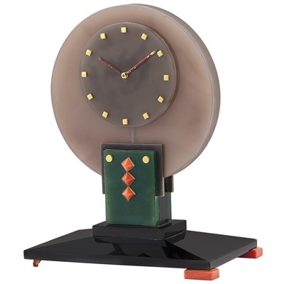 Lot 245 - Art Deco Agate, Nephrite, Jade, Black Onyx and Coral Desk Clock, Van Cleef & Arpels, France, Vacheron & Constantin