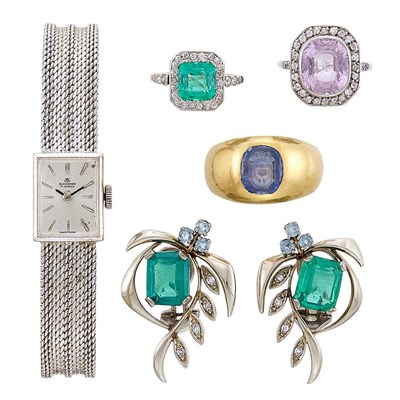 Lot 1331 - Group of Tricolor Gold, Gem-Set and Diamond Jewelry