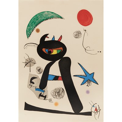 Lot 120 - Joan Miró BARBARE DANS LA NEIGE (D. 928) Color...