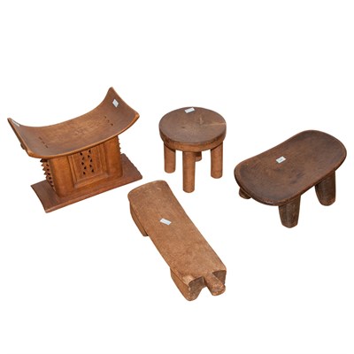 Lot 84 - Group of Four African Style Wood Stools Length...