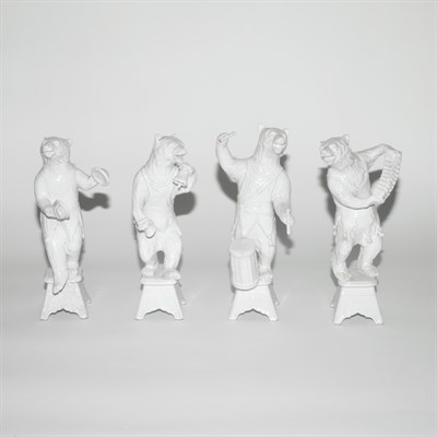 Lot 116 - Set of Four White Glazed Ceramic Figures of...