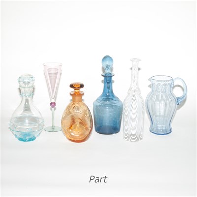 Lot 133 - Group of Colored Glass Barware Including...