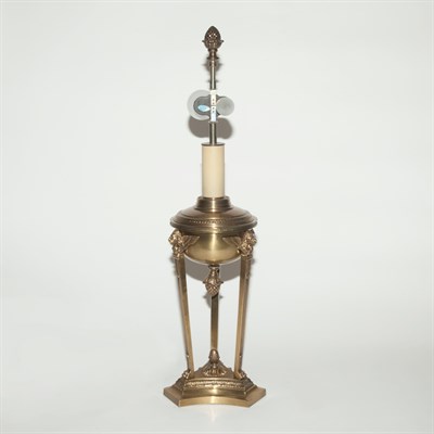 Lot 331 - Two Brass Lamps Height of taller 28 inches.