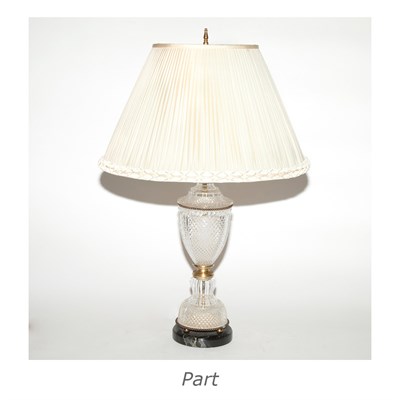 Lot 269 - Pair of Molded Glass Urn-Form Lamps Height 16...