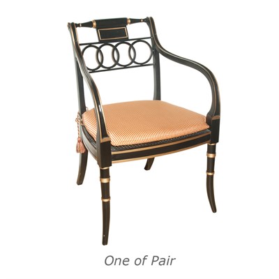 Lot 288 - Pair of Regency Style Painted Armchairs