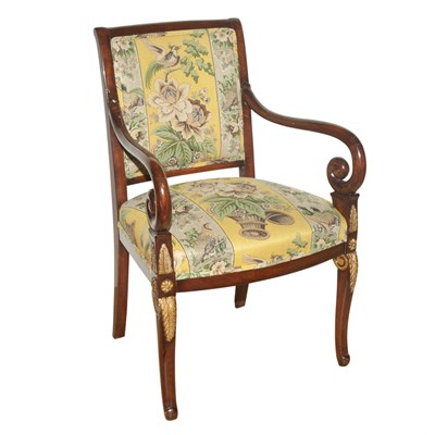 Lot 152 - Empire Style Gilt Mahogany Open Armchair