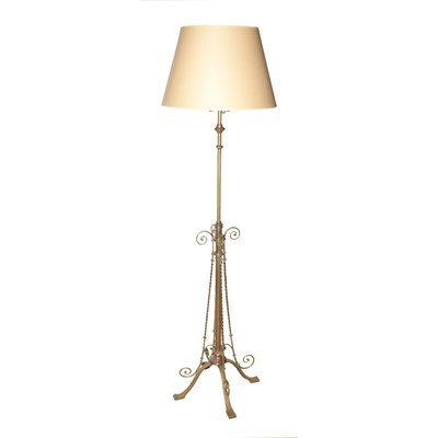 Lot 337 - Aesthetic Style Brass and Copper Floor Lamp...