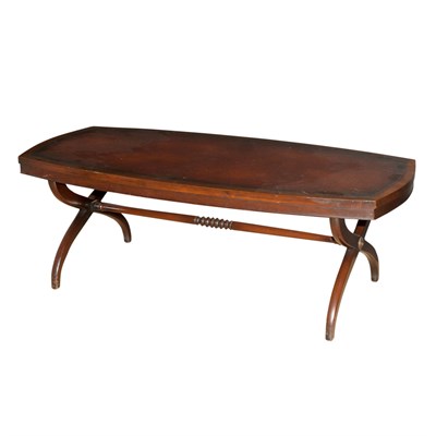 Lot 327 - Leather Top Mahogany Low Table Height 16 1/2...