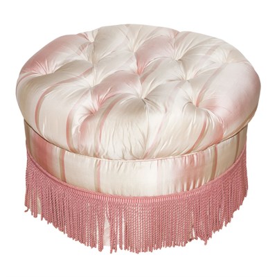 Lot 372 - Upholstered Ottoman And a Tablecloth en Suite...